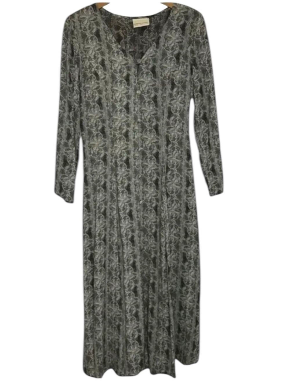 Dorothy Perkins Black White Lace Print Midi Dress Long Sleeve Prairie EU 36